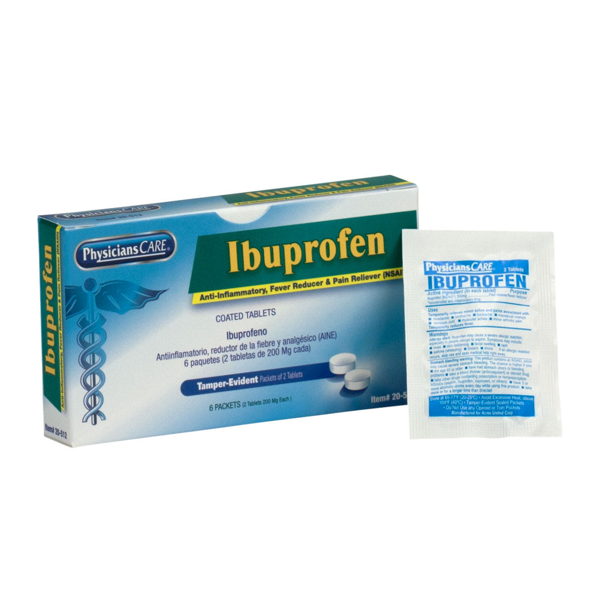 First Aid Only PhysiciansCare Ibuprofen 6 Total 2 Per Box