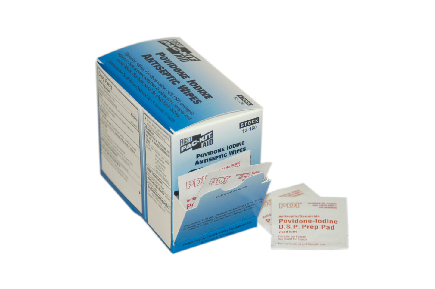 First Aid Only PVP Iodine Wipes 100 Per Box