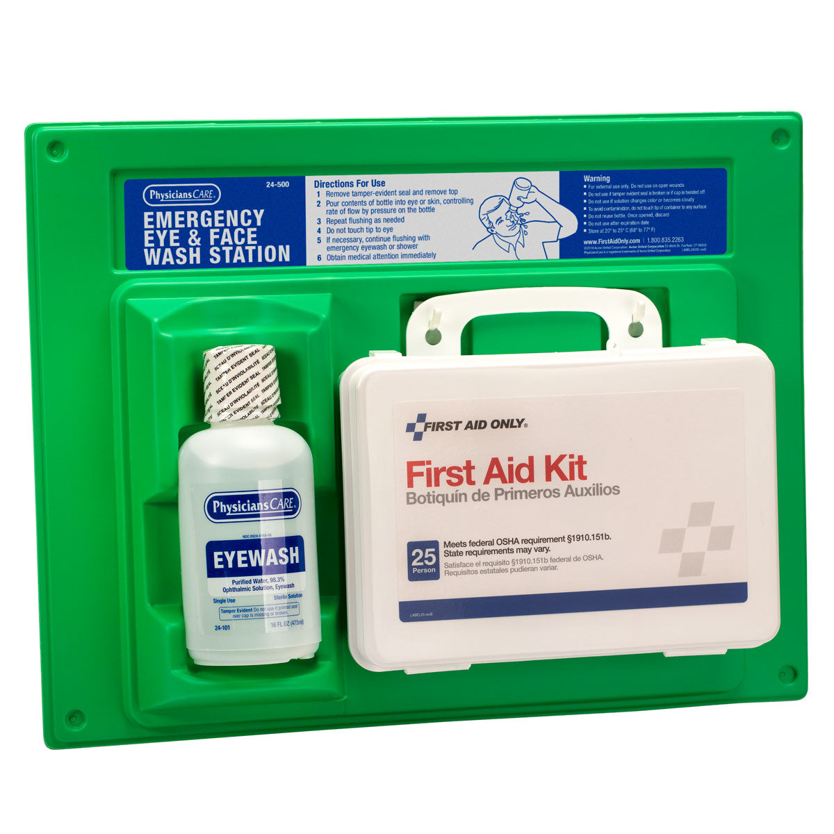 First Aid Only Single 16 oz. Eye Wash Station with 25 Person Kit