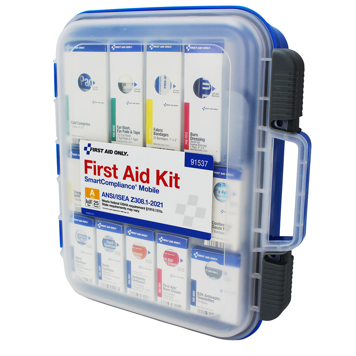 First Aid Only SmartCompliance Mobile 25 Person ANSI A Clear Front Kit 2021 Compliant