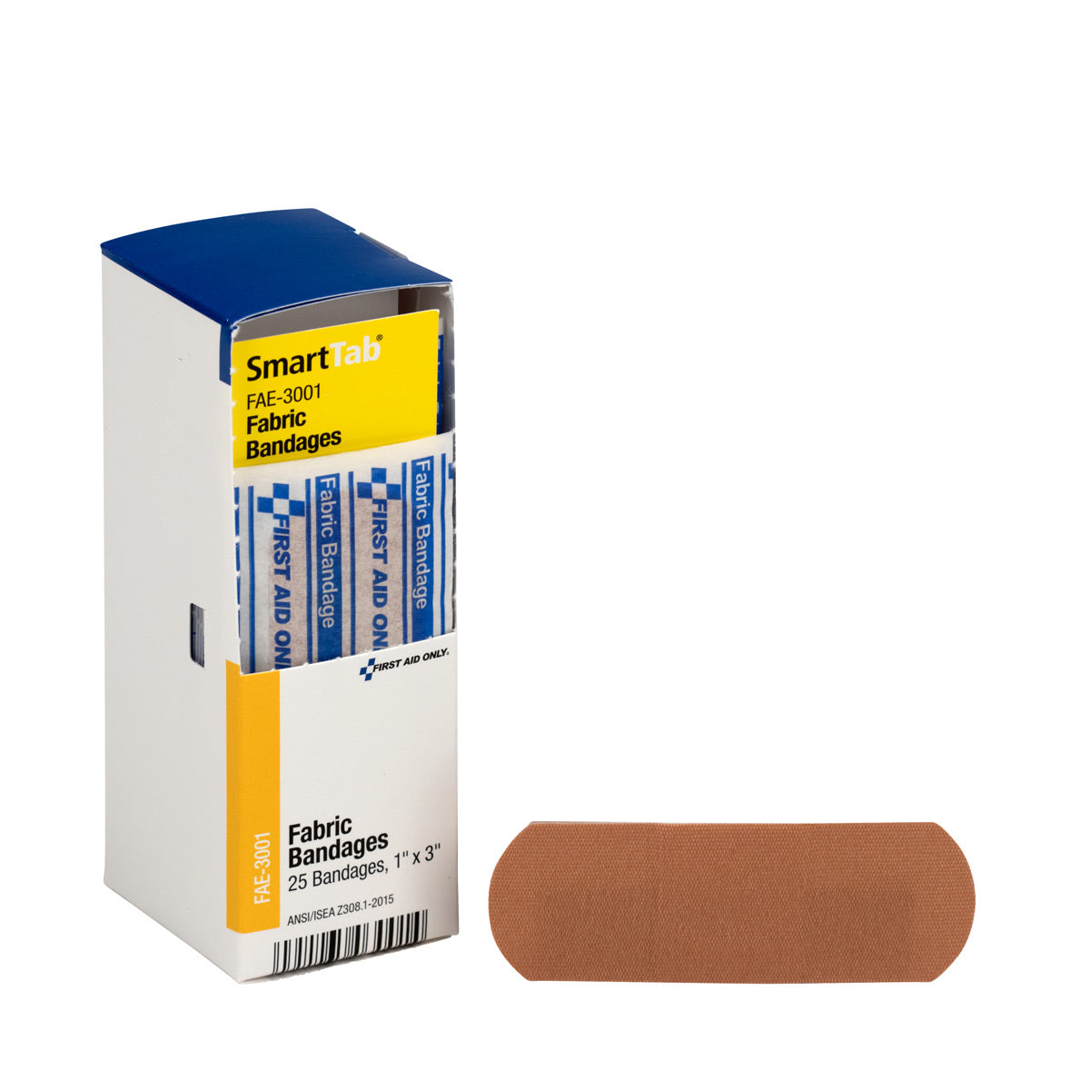First Aid Only SmartCompliance Refill 1’’ x 3’’ Adhesive Fabric Bandages 25 Per Box