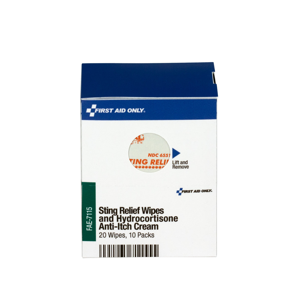 First Aid Only SmartCompliance Refill 20 Sting Relief Wipes & 10 Hydrocortisone Cream Packets per Box