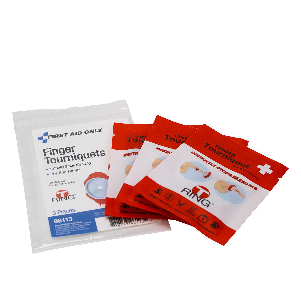 First Aid Only T Ring Finger Tourniquets 3 Pack