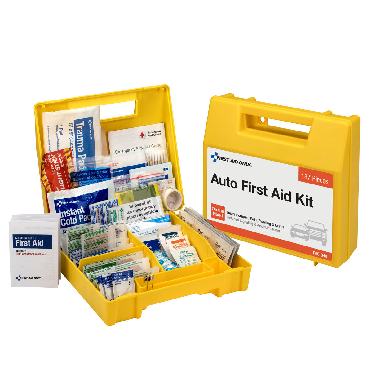 Vehicle First Aid Kit 138 Piece Plastic Case - First – firstaidonly