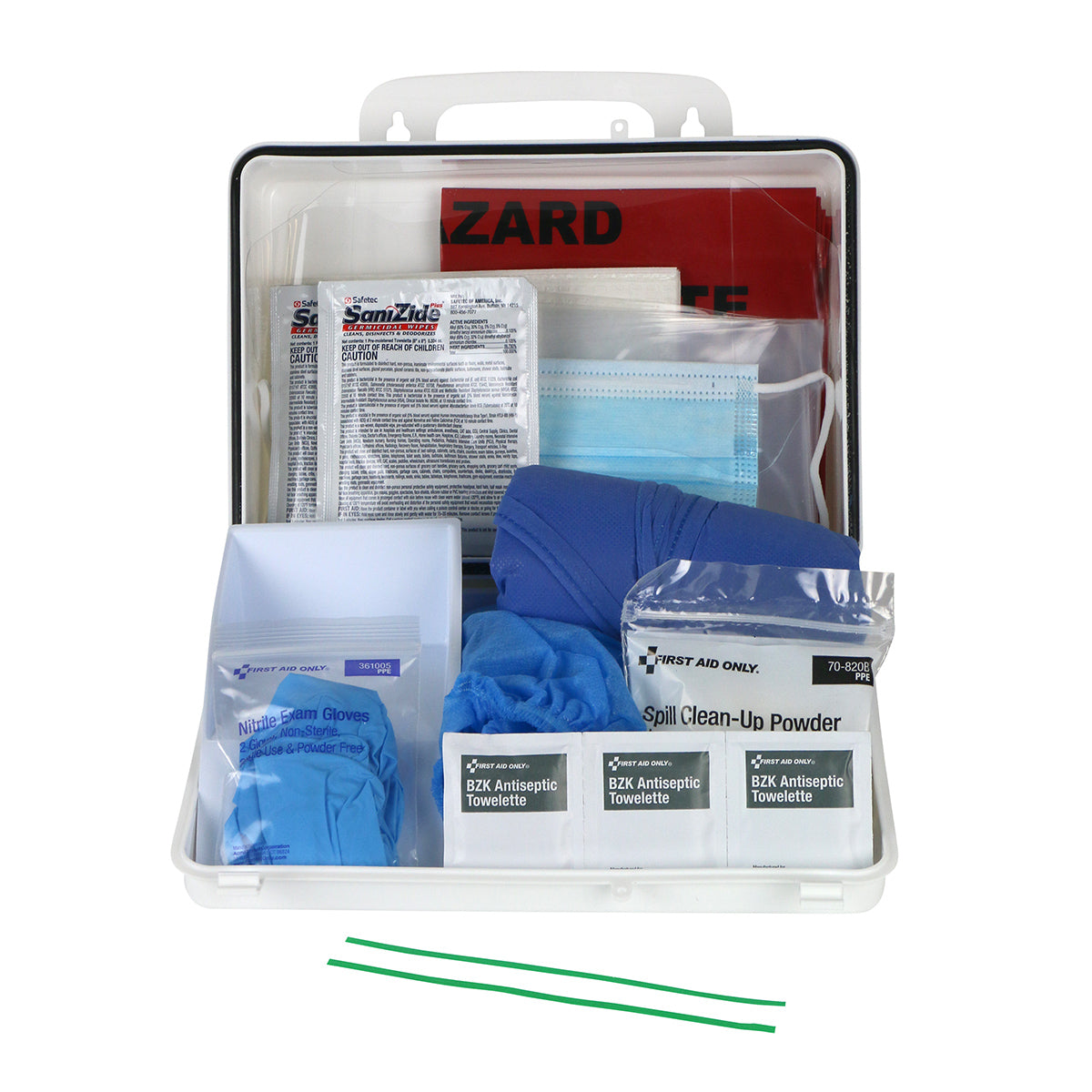 First Aid Only Wall-mount Bloodborne Pathogen (BBP) and Bodily Fluid Spill Kit in Plastic Carry Case OSHA 24 Pieces
