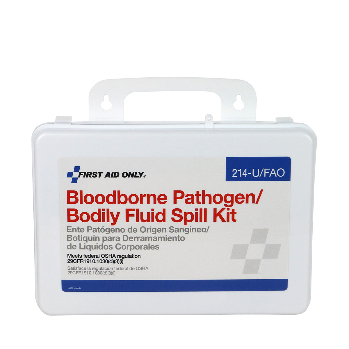 First Aid Only Wall-mount Bloodborne Pathogen (BBP) and Bodily Fluid Spill Kit in Plastic Carry Case OSHA 24 Pieces