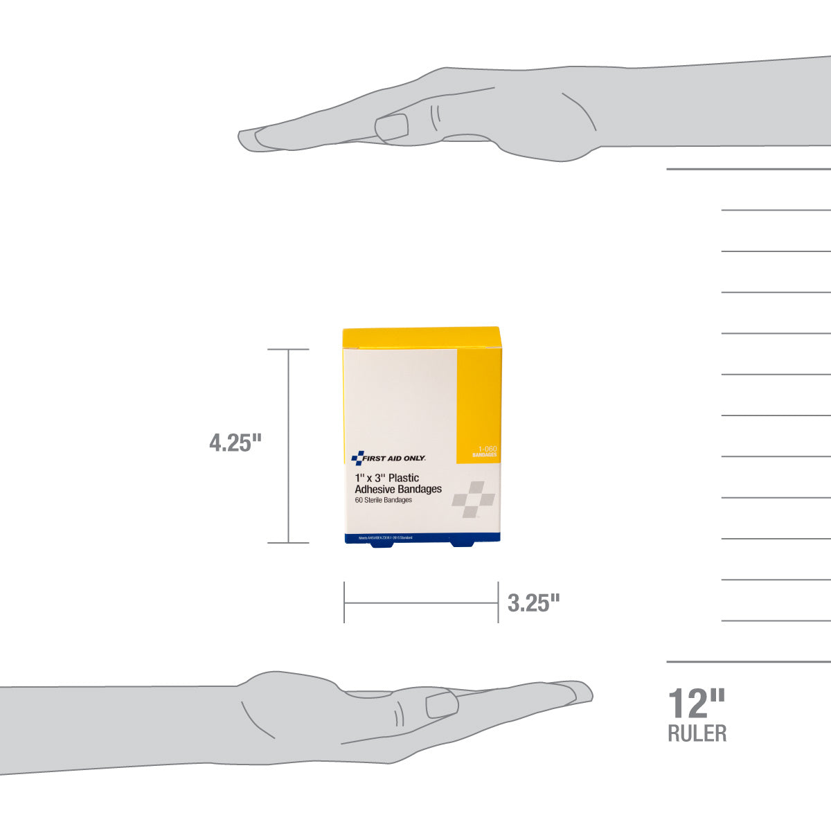 First Aid Only 1’’ x 3’’ Plastic Adhesive Bandage 60 per Box