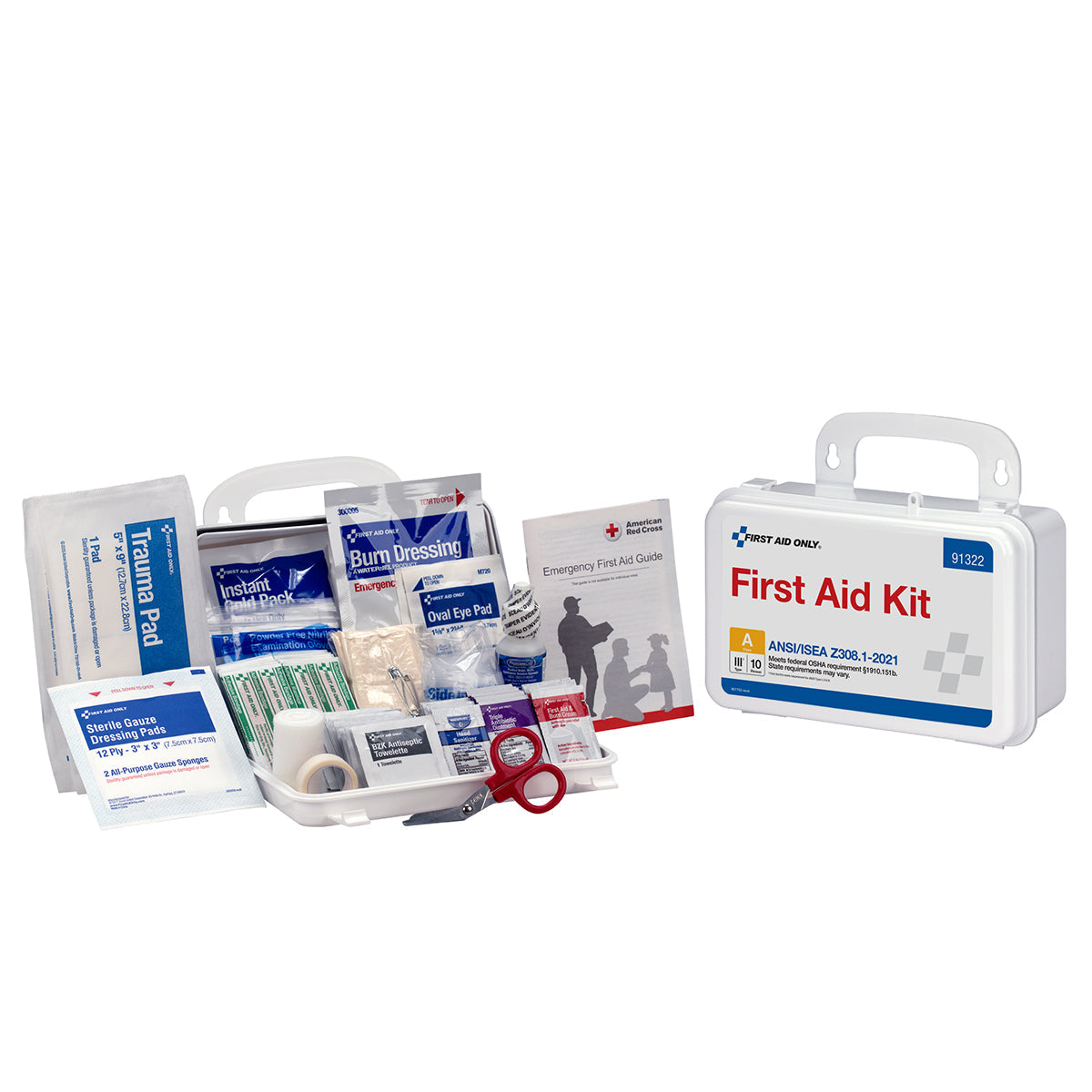 10 Person ANSI A Plastic First Aid Kit ANSI 2021 – firstaidonly