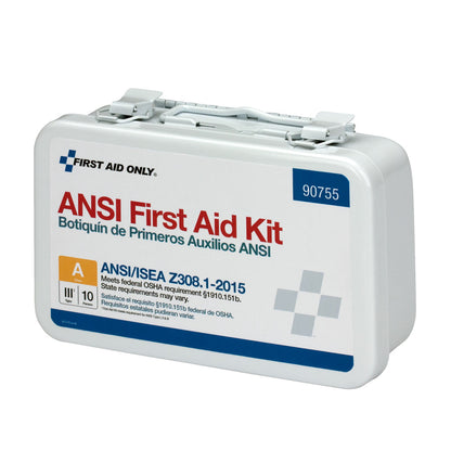 First Aid Only 10 Person Bulk Metal Weatherproof Case ANSI A Type III