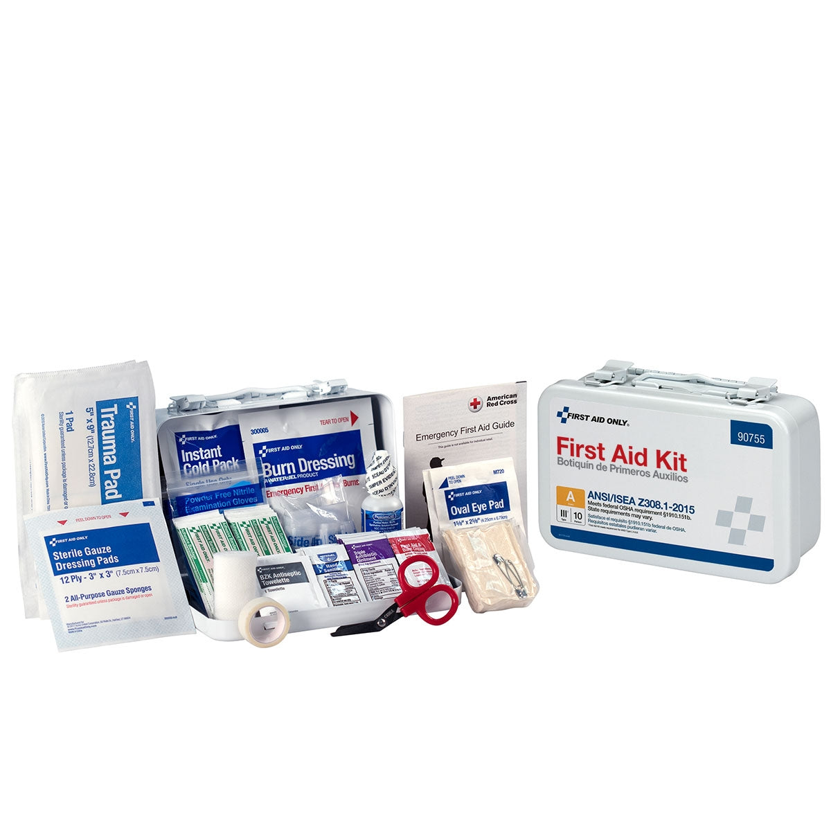 First Aid Only 10 Person Bulk Metal Weatherproof Case ANSI A Type III 2015 Compliant
