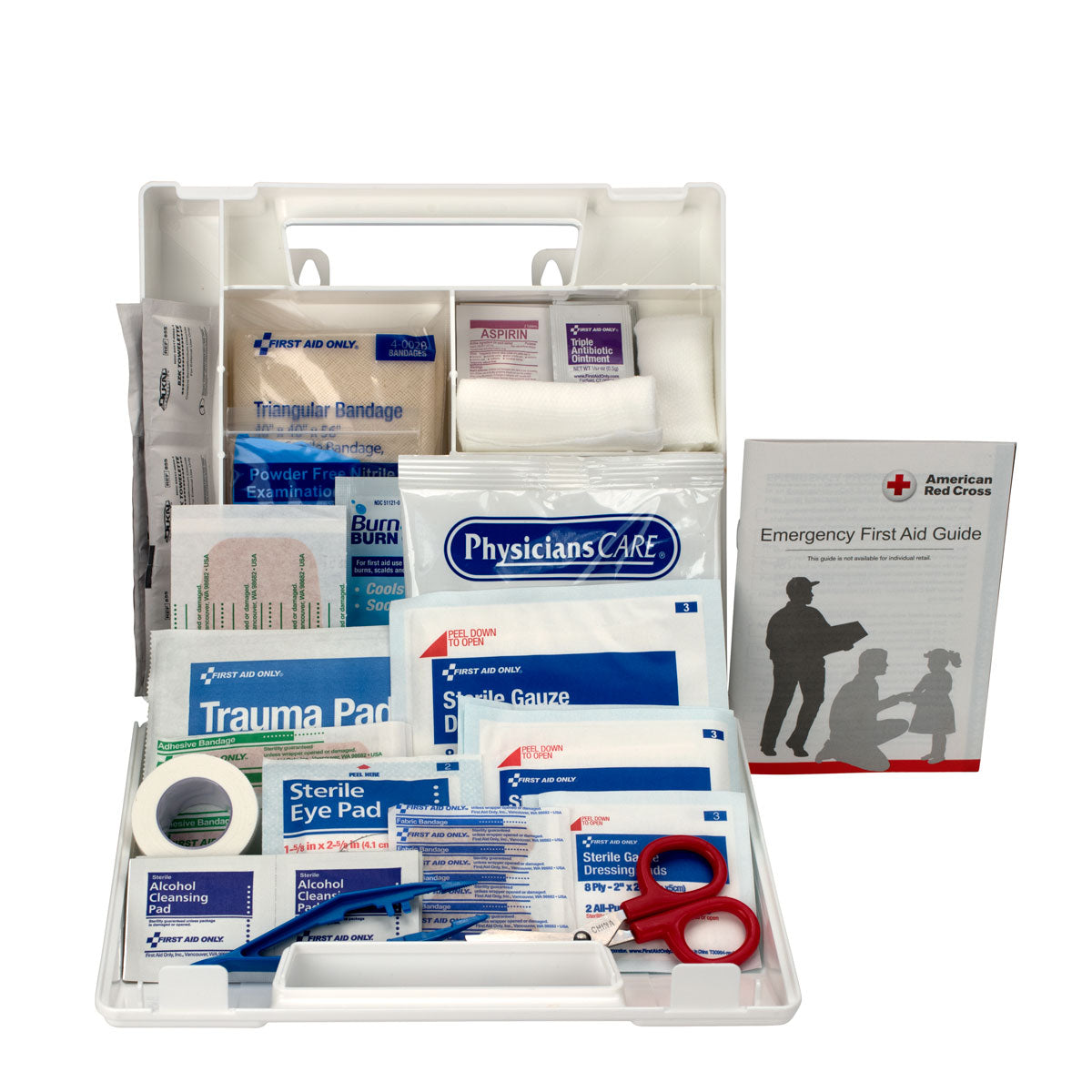 First Aid Only 10 Person Kit Plastic Case with Dividers OSHA Compliant