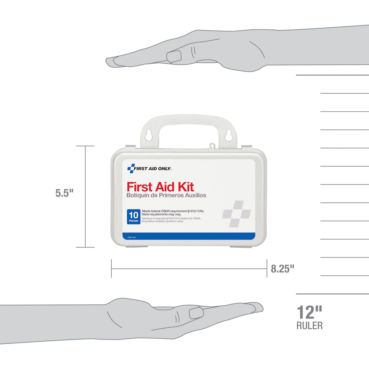 10 Person First Aid Kit Weatherproof Plastic Case – firstaidonly