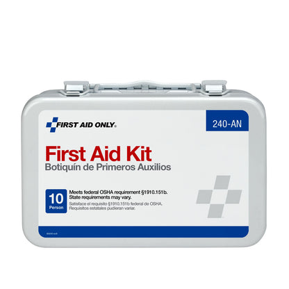 First Aid Only 10 Unit Kit Metal Case OSHA Compliant