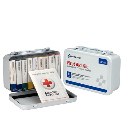 First Aid Only 10 Unit Kit Metal Case OSHA Compliant