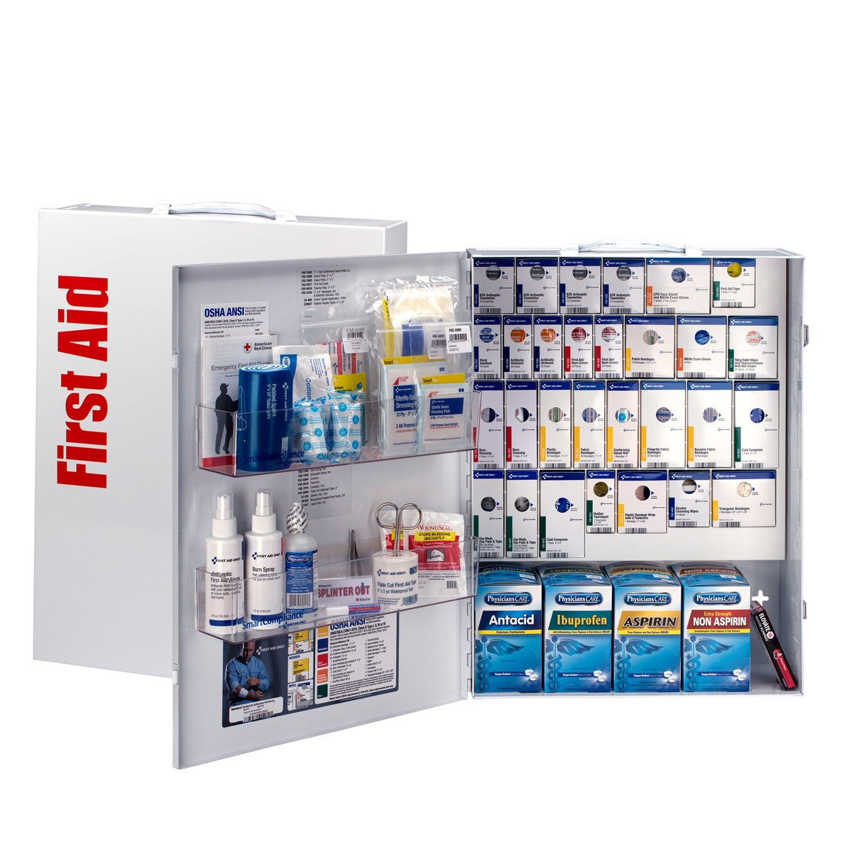 First Aid Only 150 Person XL Metal SmartCompliance Cabinet with Medication