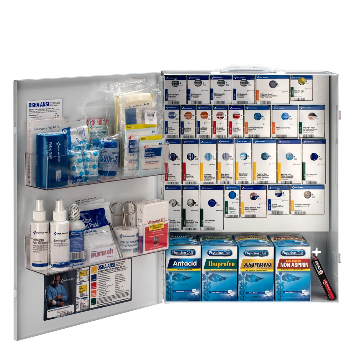 First Aid Only 150 Person XL Metal SmartCompliance Food Service Cabinet with Medications