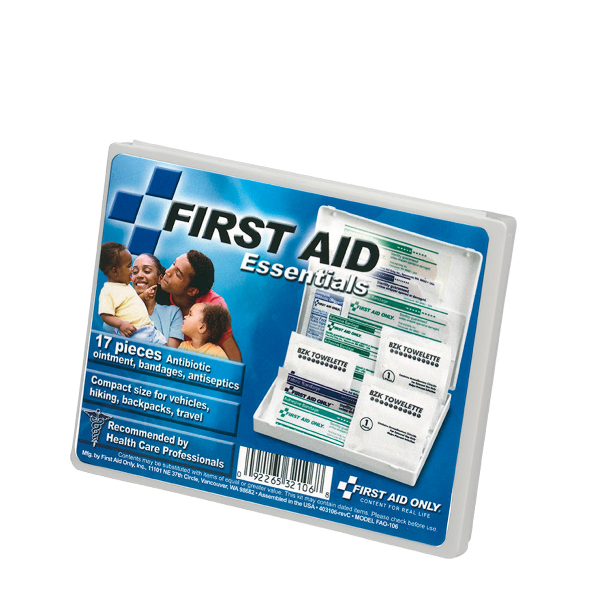 First Aid Only 16 Piece Travel Kit Plastic Case