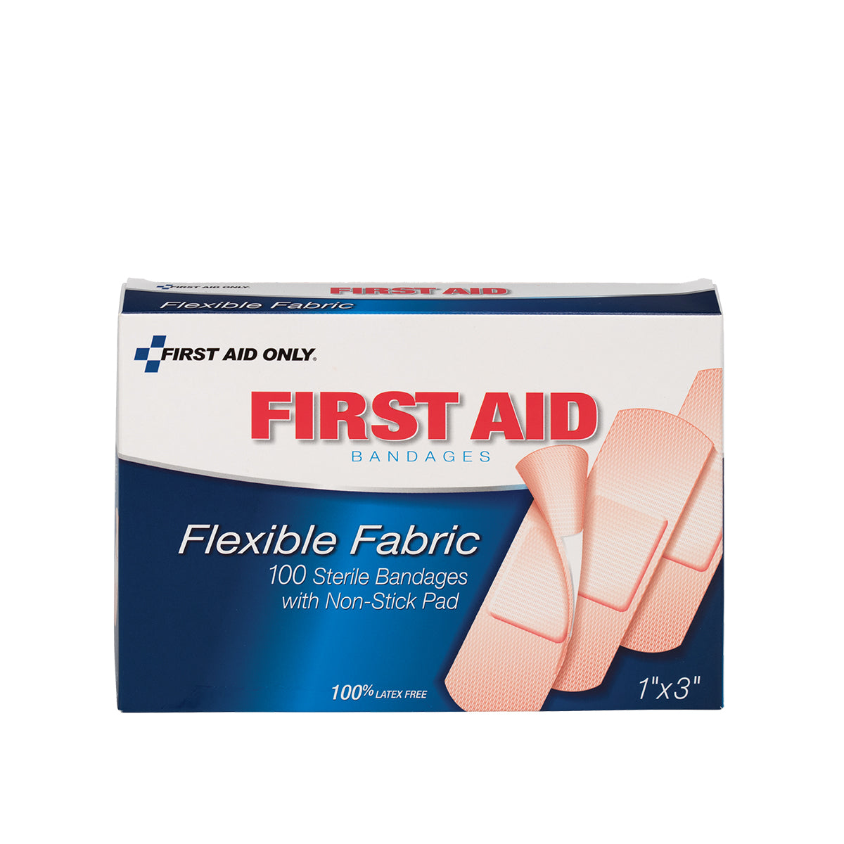 First Aid Only 1’’x3’’ Fabric Bandages 100 per Box