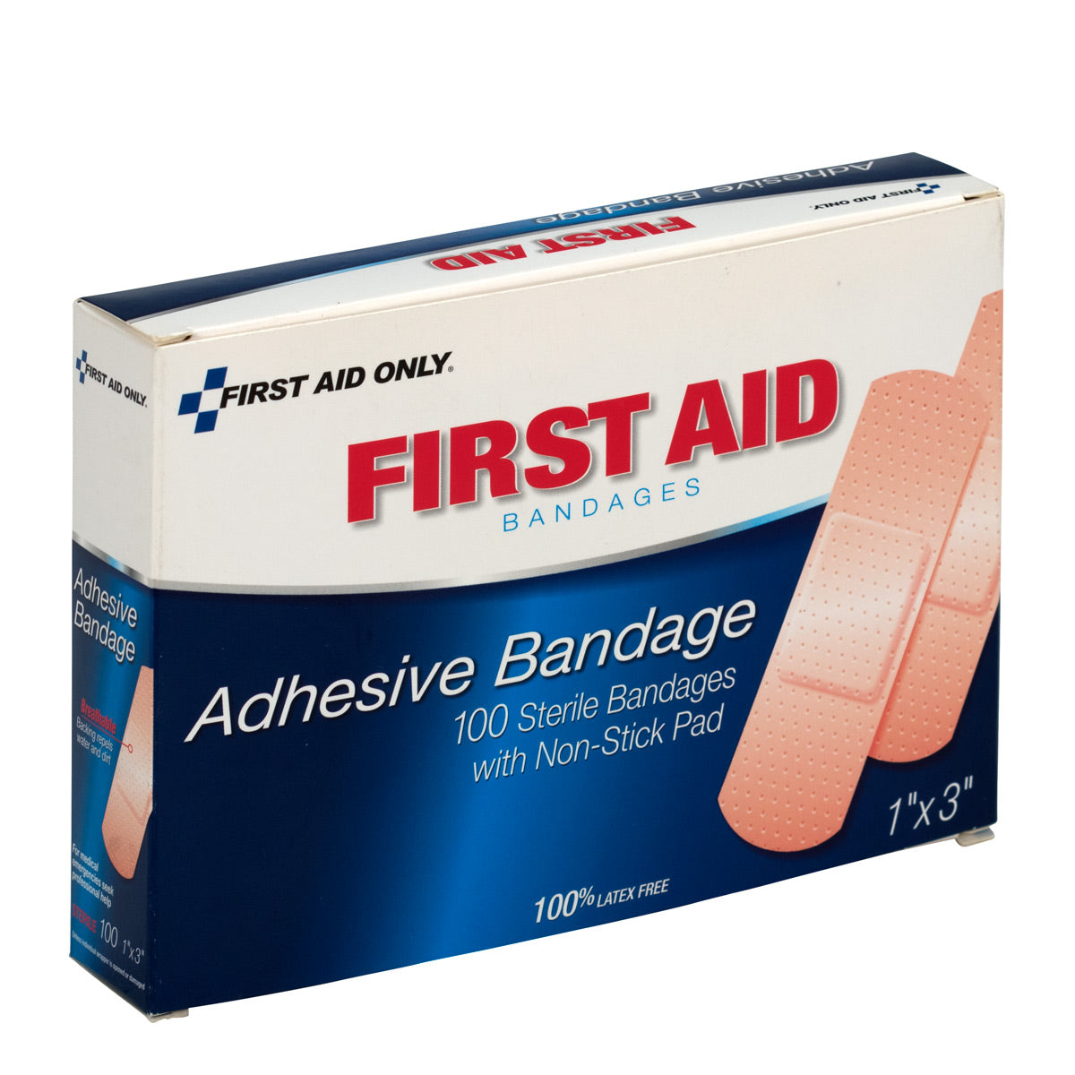 First Aid Only 1’’x3’’ Plastic Bandages 100 per Box