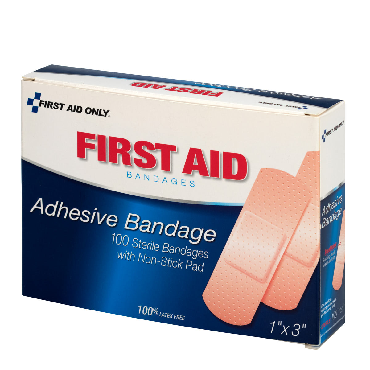 First Aid Only 1’’x3’’ Plastic Bandages 100 per Box