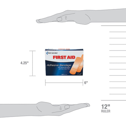 First Aid Only 1’’x3’’ Plastic Bandages 100 per Box