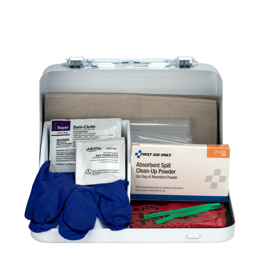 First Aid Only 21 Piece Blood borne Pathogen Spill Clean-Up Kit in Weatherproof Steel Case
