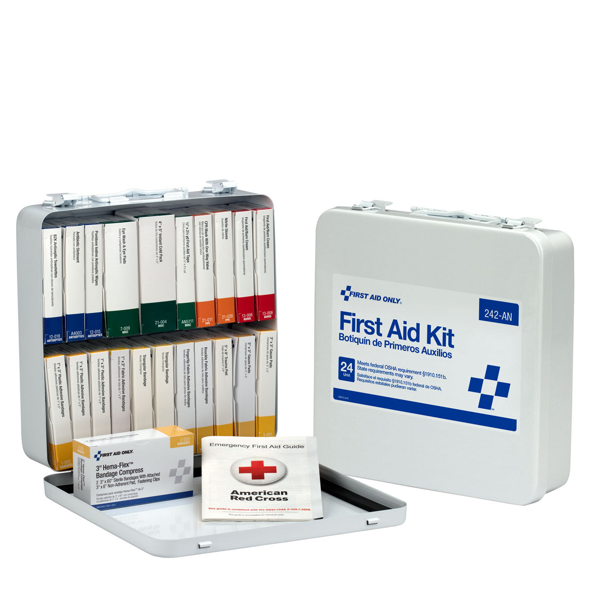 First Aid Only 24 Unit Kit Metal Case