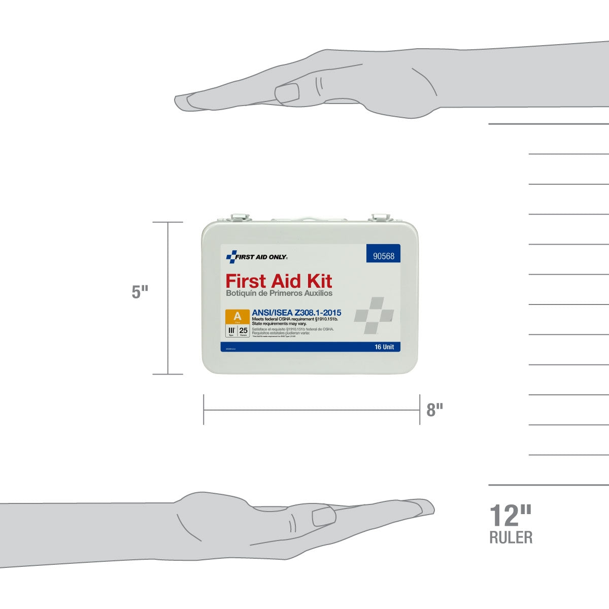 First Aid Only 25 Person 16 Unit ANSI A Kit Steel Weatherproof