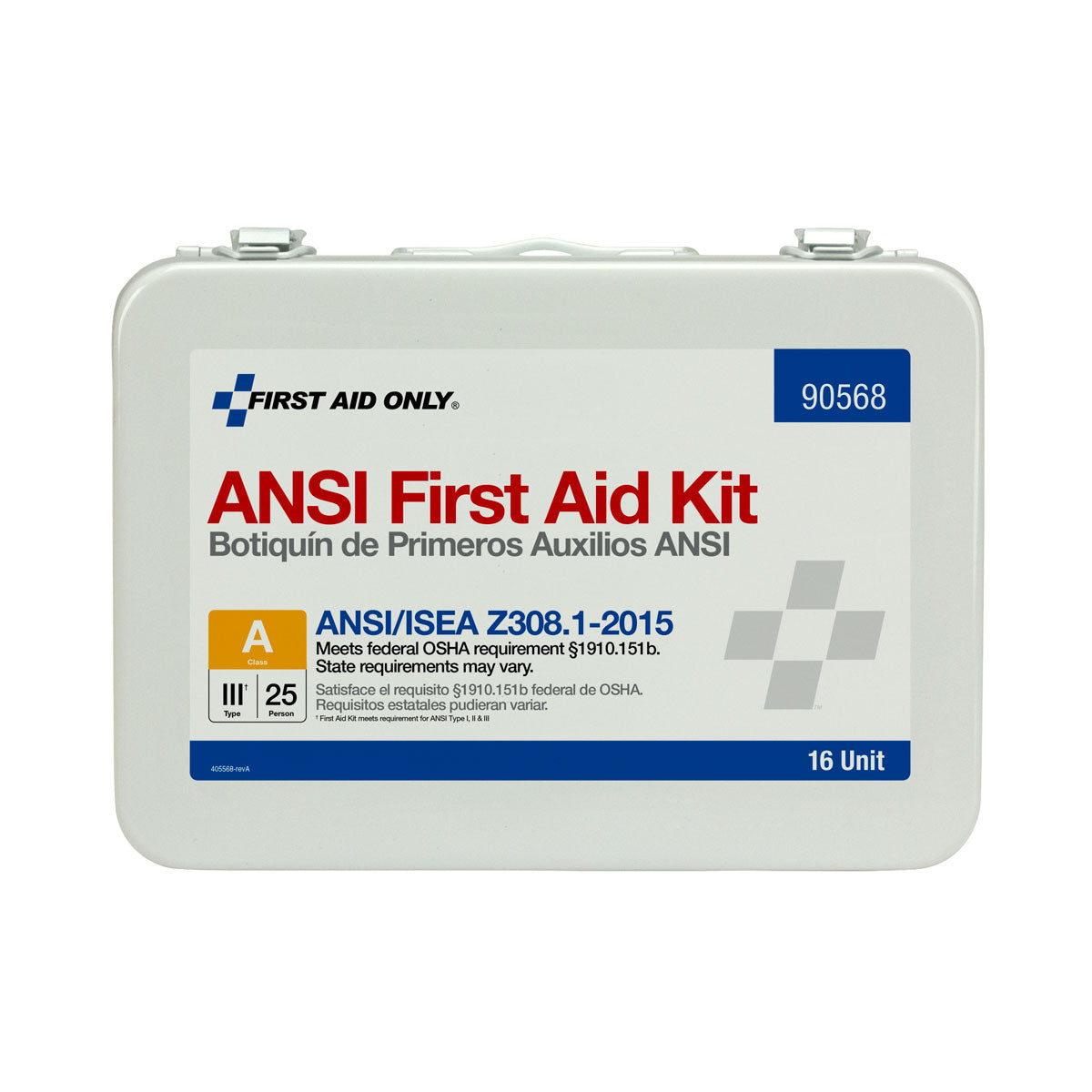 First Aid Only 25 Person 16 Unit ANSI A Kit Steel Weatherproof