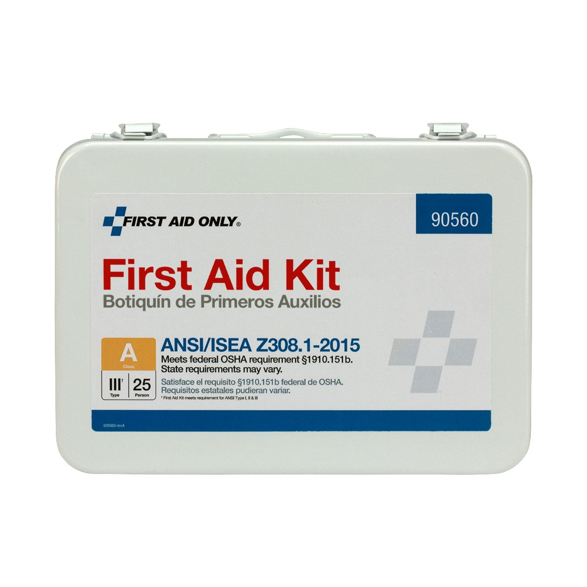 First Aid Only 25 Person ANSI A Bulk Kit Metal 2015 Compliant