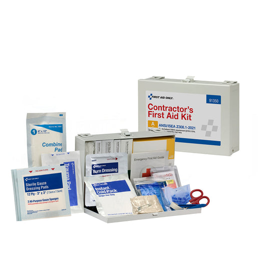 First Aid Only 25 Person ANSI A Contractor Metal Kit 2021 Compliant
