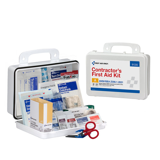 First Aid Only 25 Person ANSI A Contractor Plastic Kit 2021 Compliant