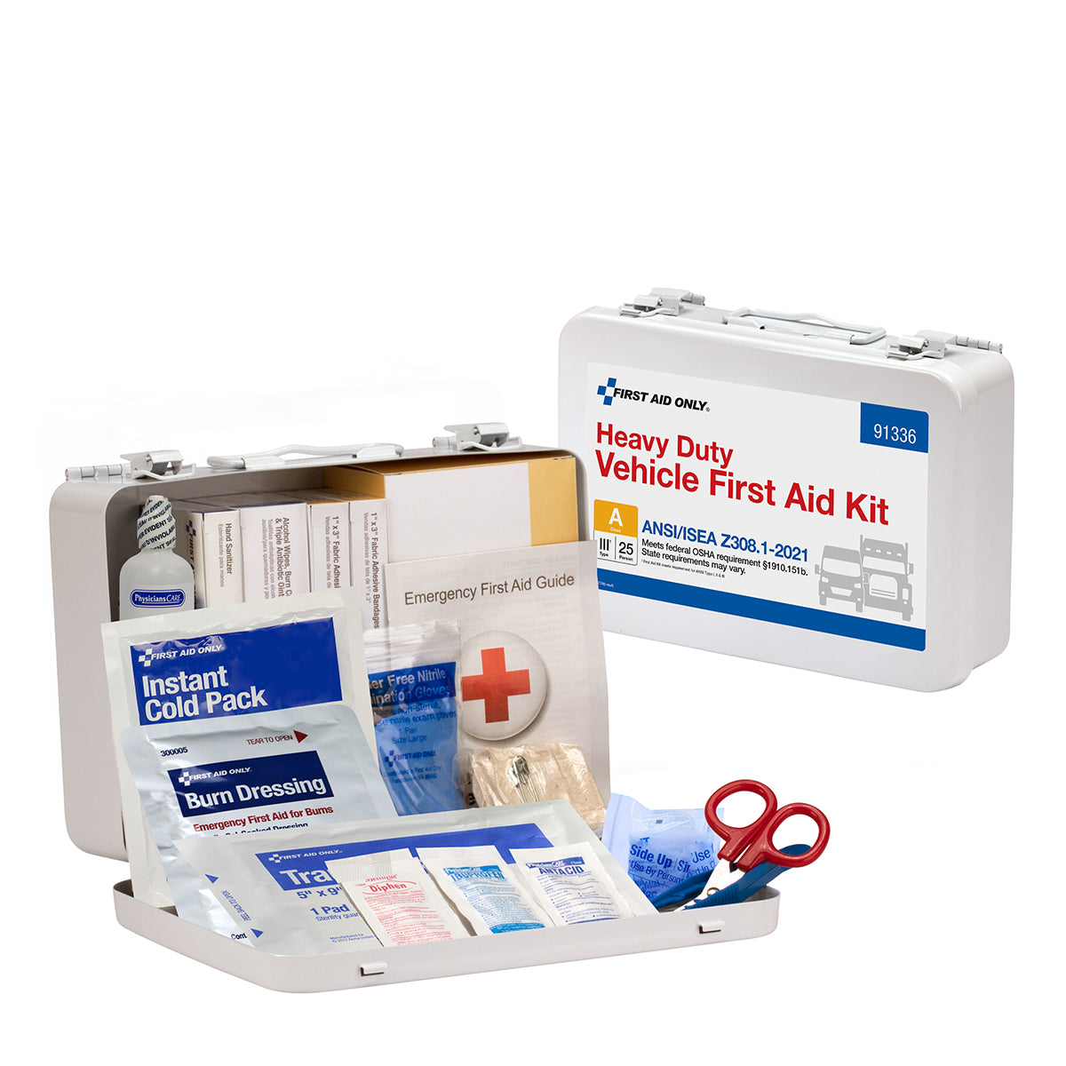 First Aid Only 25 Person ANSI A Heavy Duty Vehicle Metal Kit 2021 Compliant