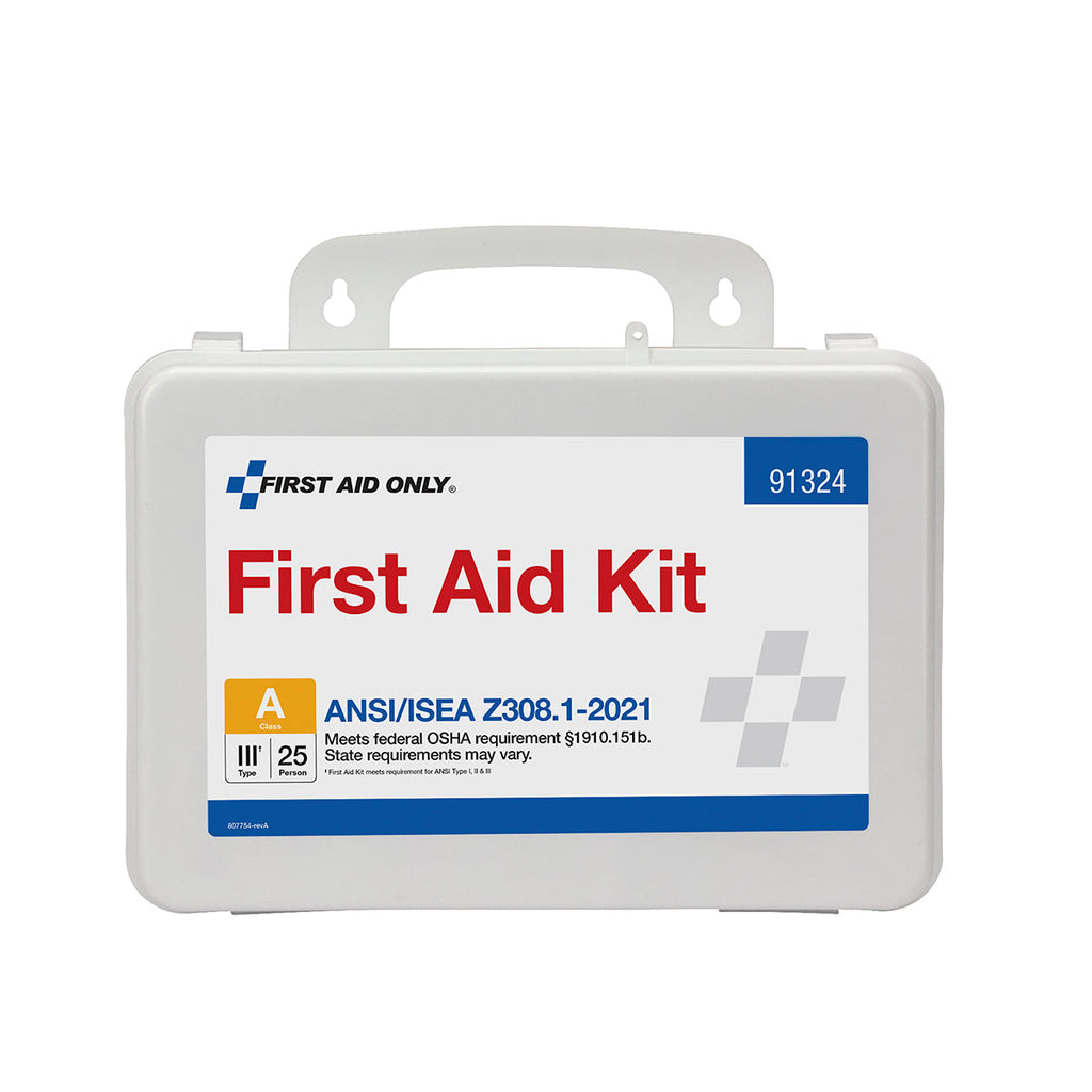 25 Person ANSI A Plastic First Aid Kit ANSI 2021 – firstaidonly