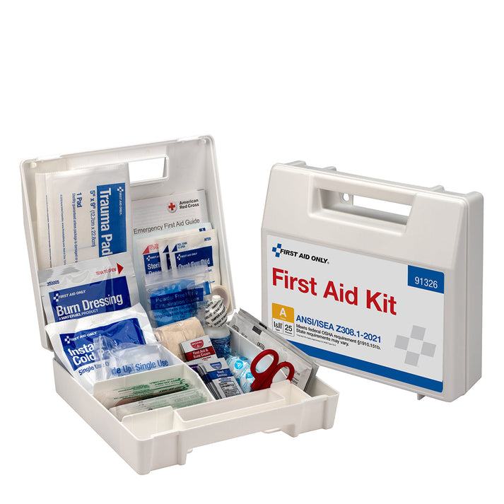 25 Person ANSI A Plastic First Aid Kit with Dividers – firstaidonly