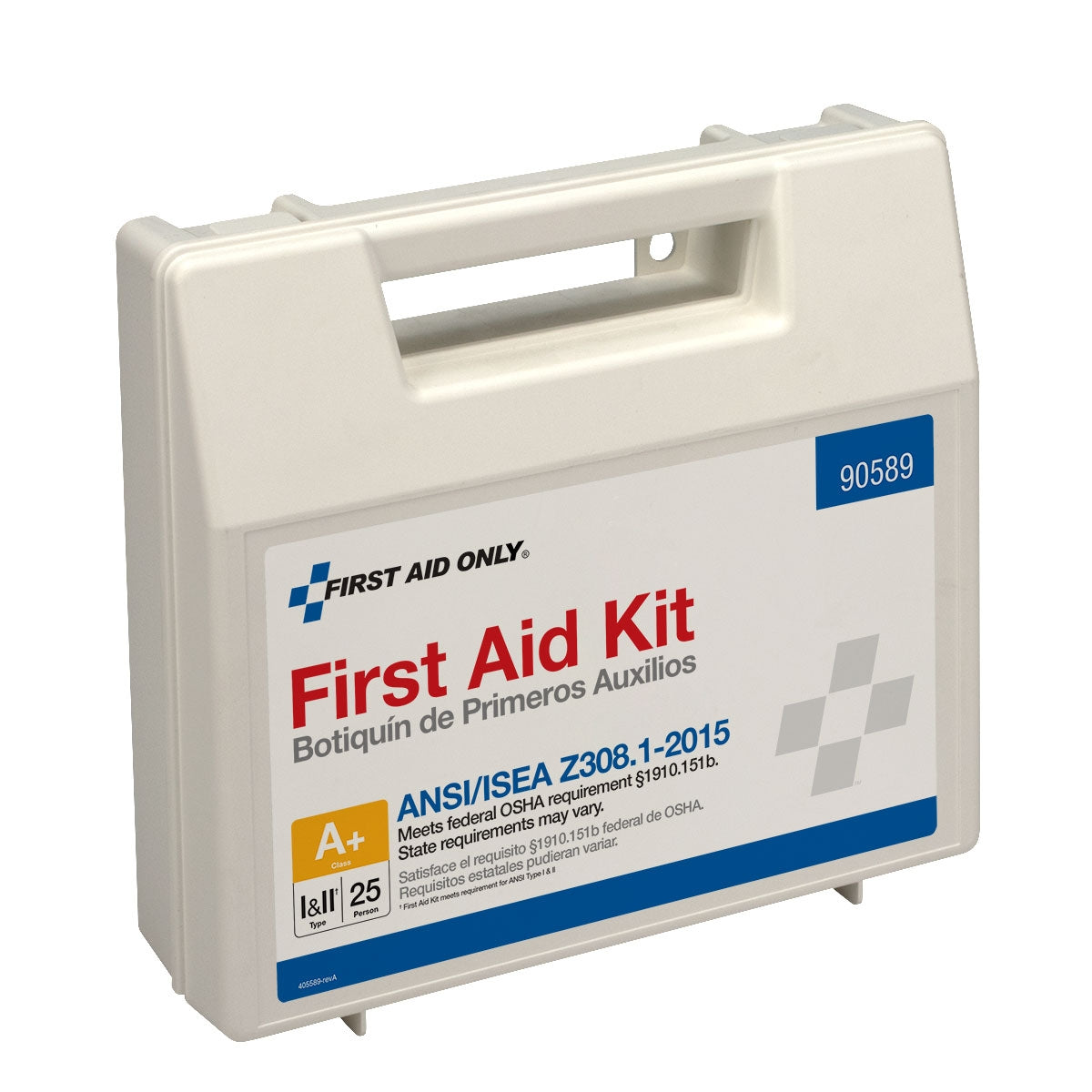 First Aid Only 25 Person Bulk Plastic Kit ANSI A + Type I & II