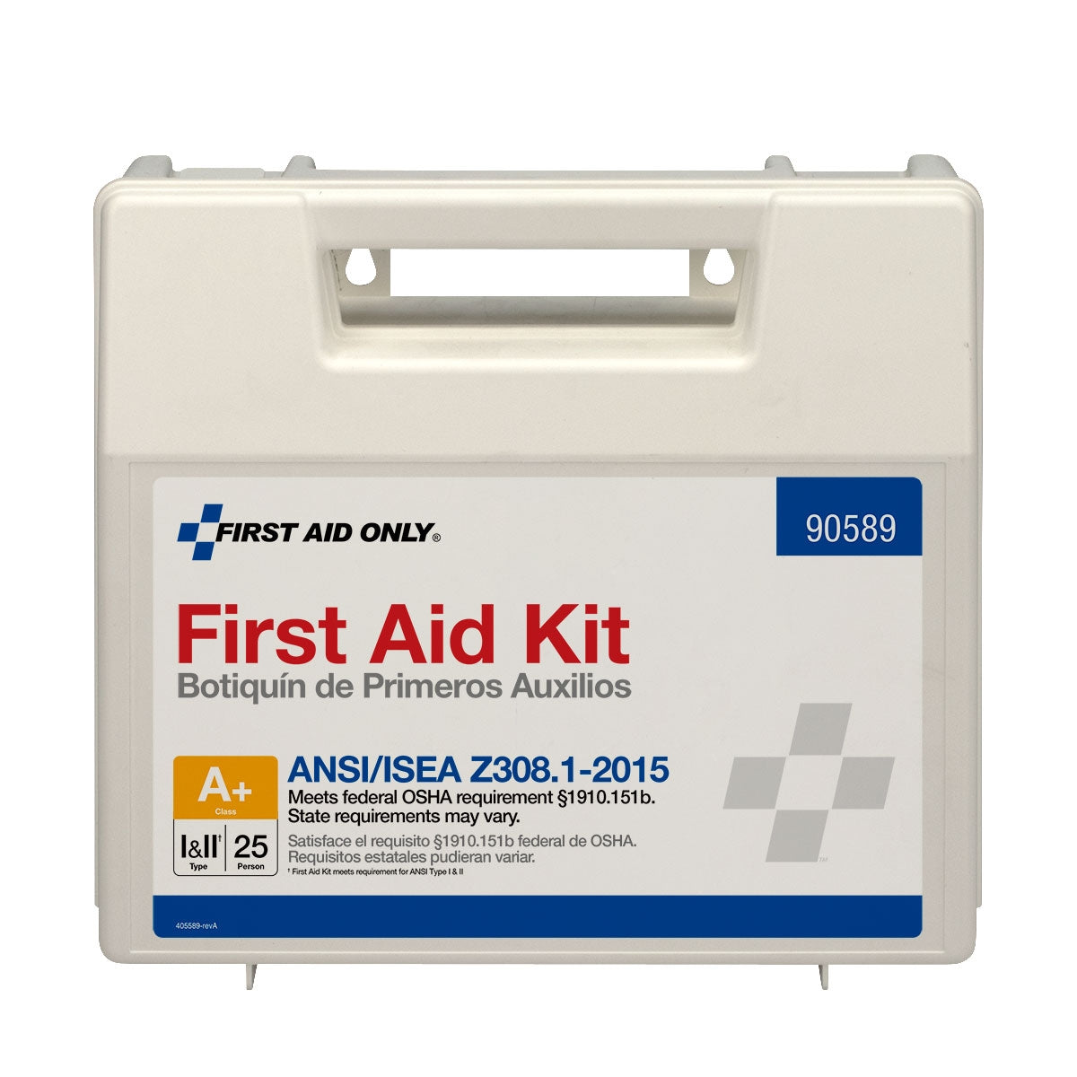 First Aid Only 25 Person Bulk Plastic Kit ANSI A + Type I & II