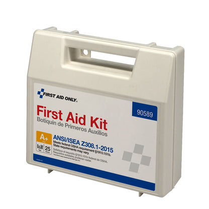 First Aid Only 25 Person Bulk Plastic Kit ANSI A + Type I & II