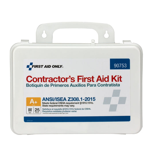 First Aid Only 25 Person Contractor ANSI A+ Kit Plastic Case Type III 2015 Compliant