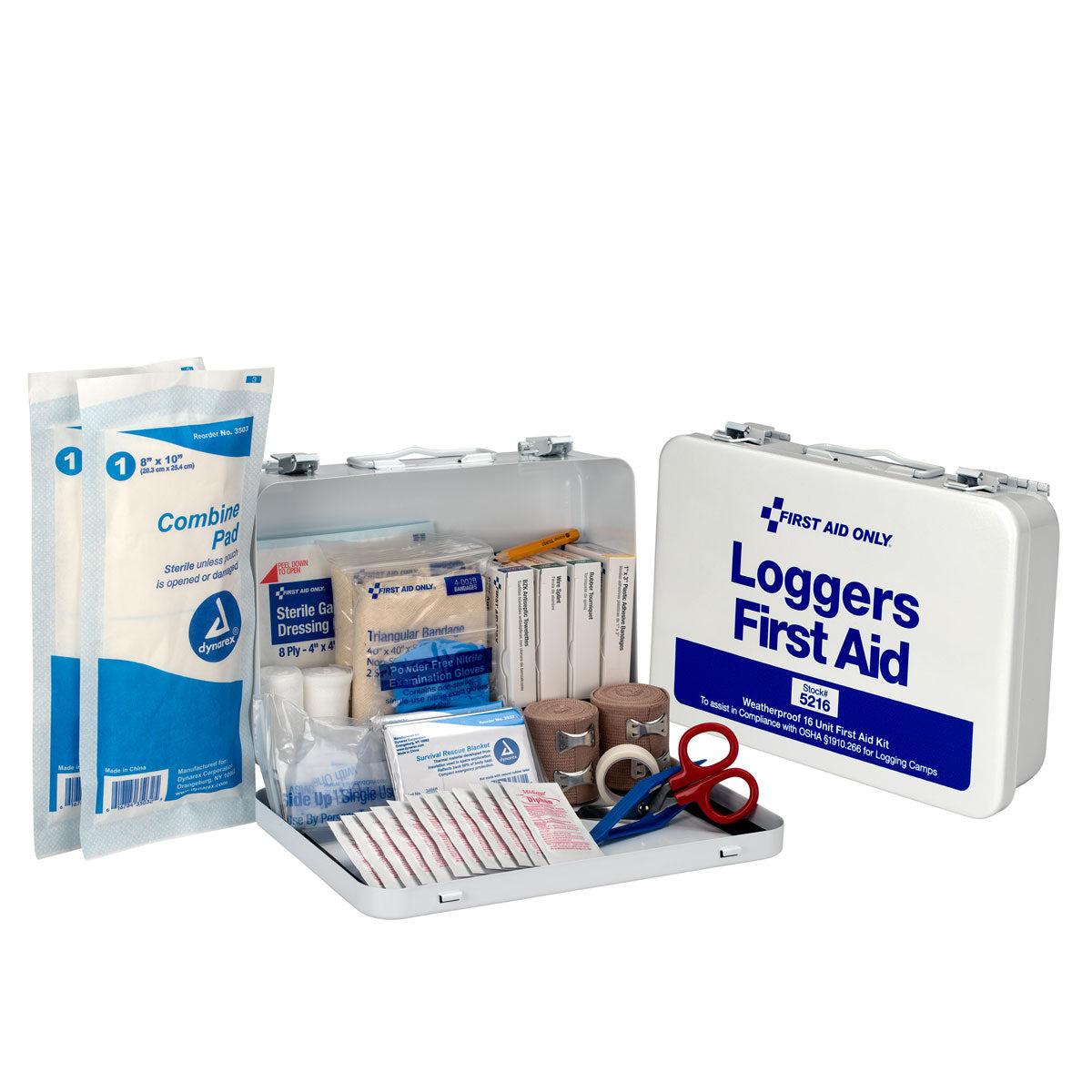 First Aid Only 25 Person Loggers Kit Metal Weatherproof Case