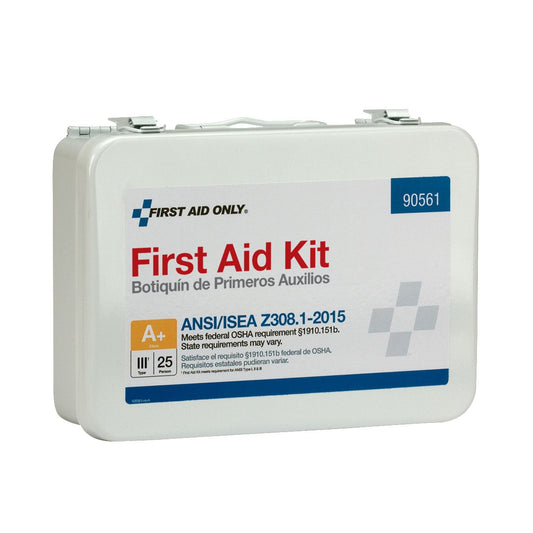 First Aid Only 25 Person Metal Kit ANSI A+ Type III 2015 Compliant