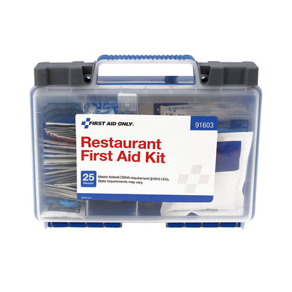 First Aid Only 25 Person Plastic Restaurant Kit OSHA Compliant