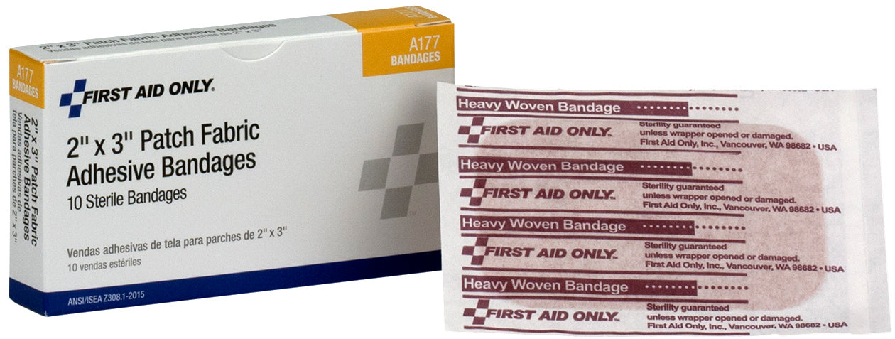 First Aid Only 2’’x3’’ Heavy Woven Fabric Bandages 10 Per Box