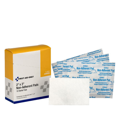 First Aid Only 2’’x3’’ Non-Adherent Pads 10 Per Box