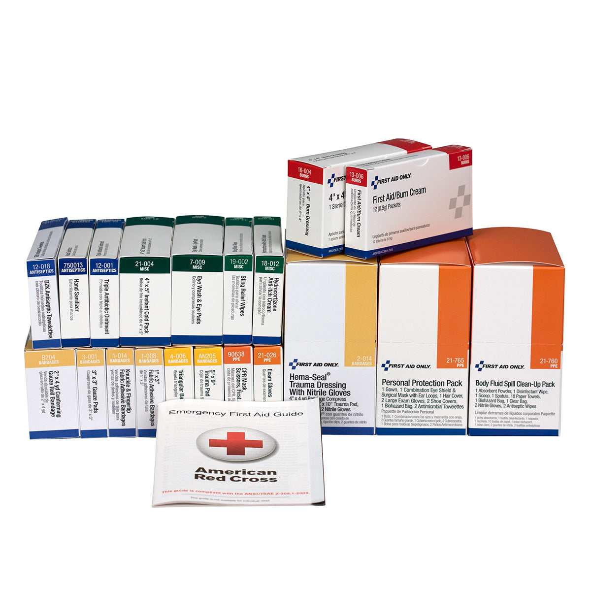 First Aid Only 36 Unit ANSI A + Kit with BBP Blood borne Pathogens Refill