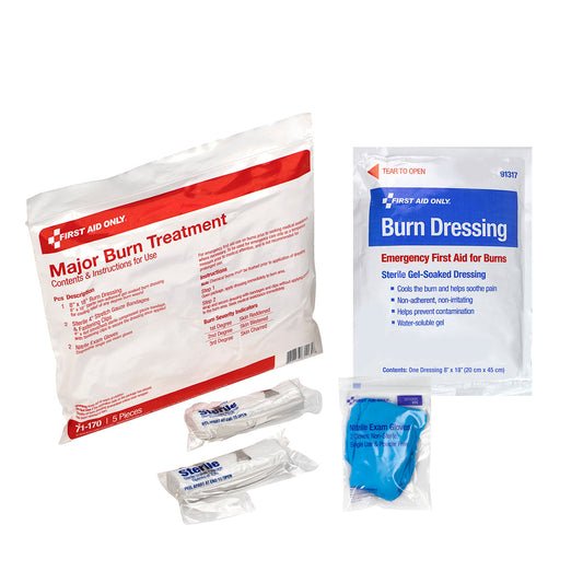 First Aid Only 5 Piece Triage WaterJel Severe Burn Treatment Pack
