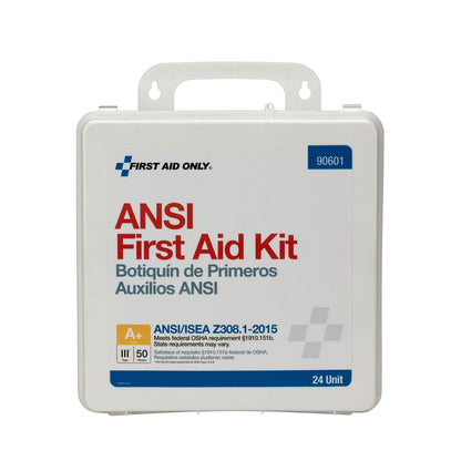 First Aid Only 50 Person 24 Kit Plastic Weatherproof Unit ANSI A+ Type III 2015 Compliant