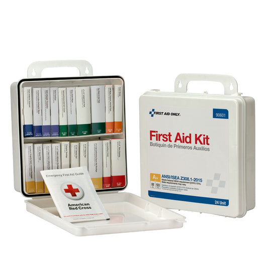 First Aid Only 50 Person 24 Kit Plastic Weatherproof Unit ANSI A+ Type III 2015 Compliant