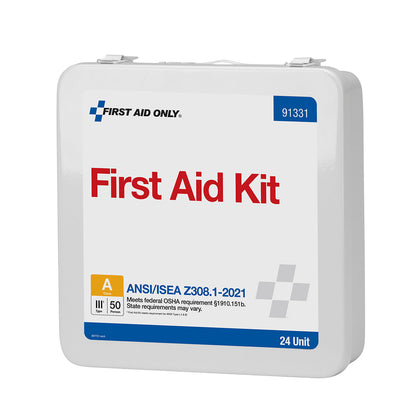 First Aid Only 50 Person ANSI A 24 Unit Metal Kit 2021 Compliant