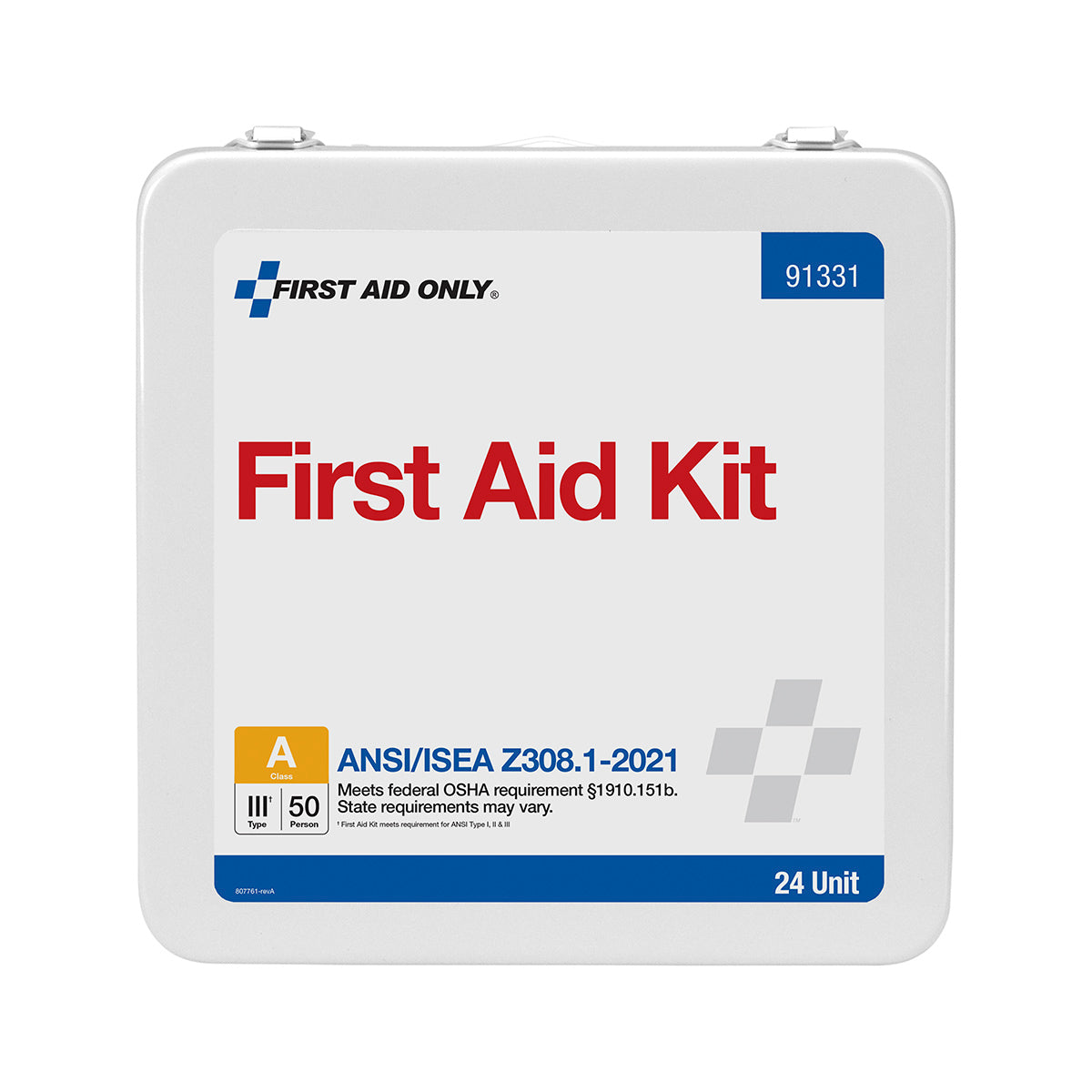 First Aid Only 50 Person ANSI A 24 Unit Metal Kit 2021 Compliant